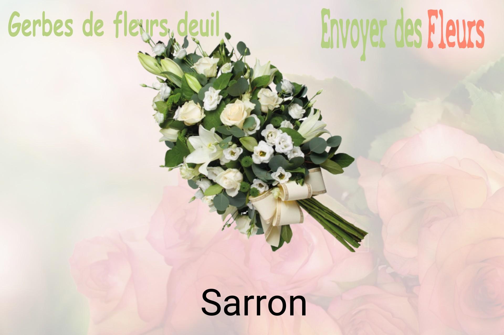 Gerbe de fleurs de deuil livrée à Sarron